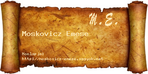 Moskovicz Emese névjegykártya